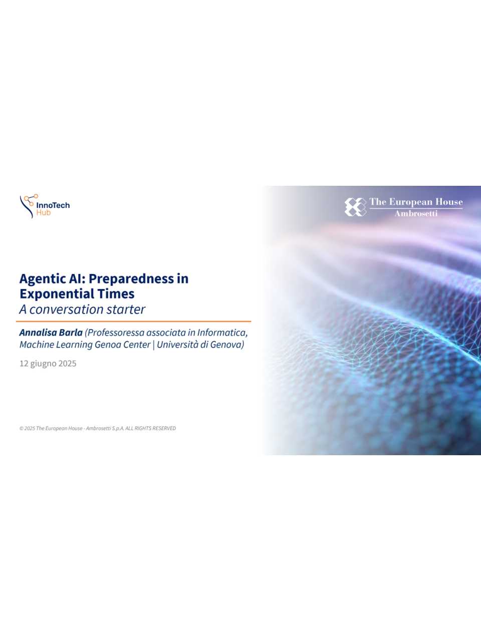 INCONTRO RISERVATO
Agentic Automation 4 Business: come l’AI sta ridefinendo i paradigmi dell'automazione dei processi
