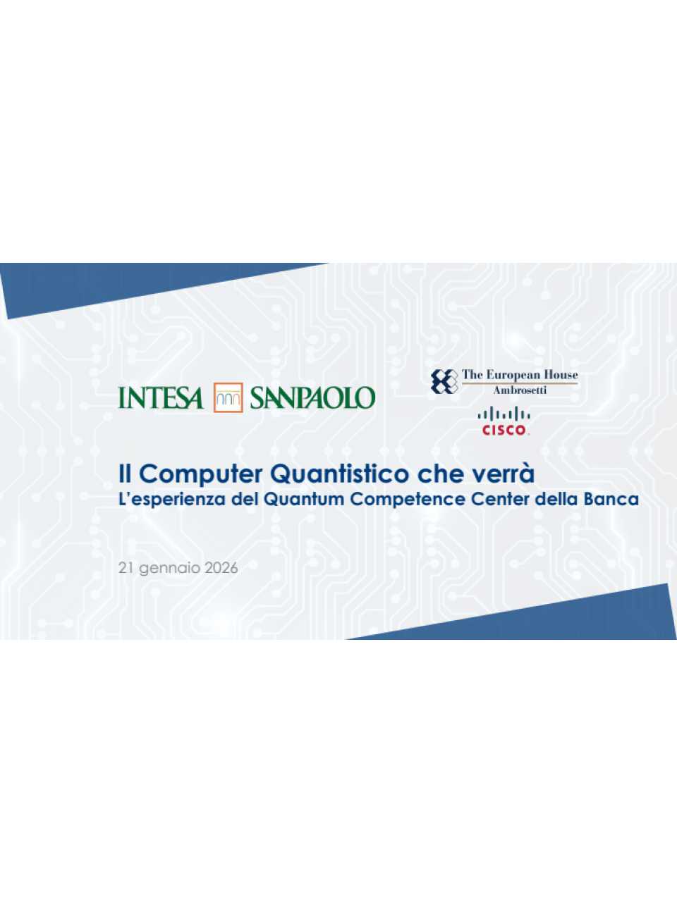 RIUNIONE INNOTECH COMMUNITY
Quantum Communications: Innovazione e Sicurezza per il Futuro Digitale