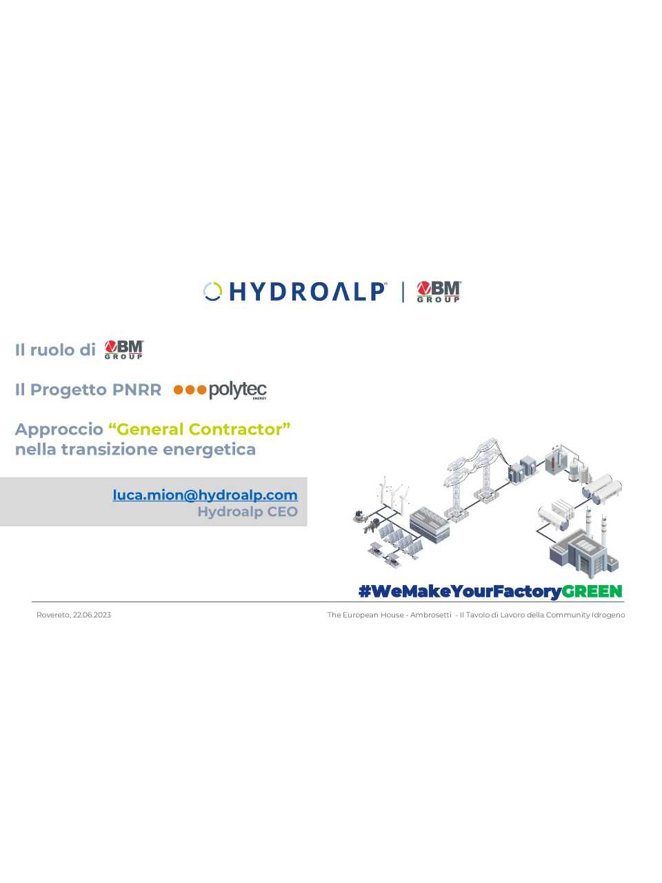 HYDROGEN COMMUNITY
II Tavolo di Lavoro