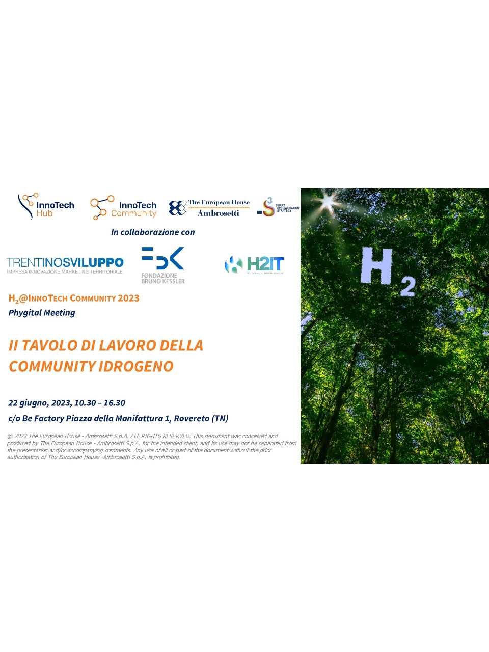 HYDROGEN COMMUNITY
II Tavolo di Lavoro