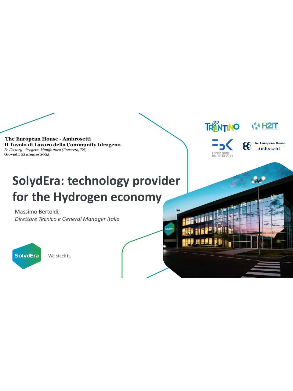 HYDROGEN COMMUNITY
II Tavolo di Lavoro