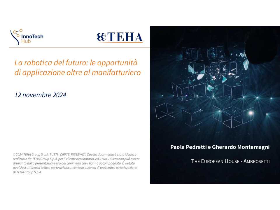 La robotica del futuro: le opportunità di applicazione oltre al manifatturiero