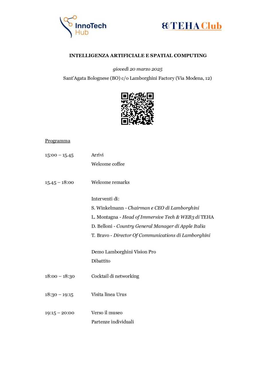 RIUNIONE INNOTECH COMMUNITY
Intelligenza Artificiale e Spatial Computing: il futuro del business