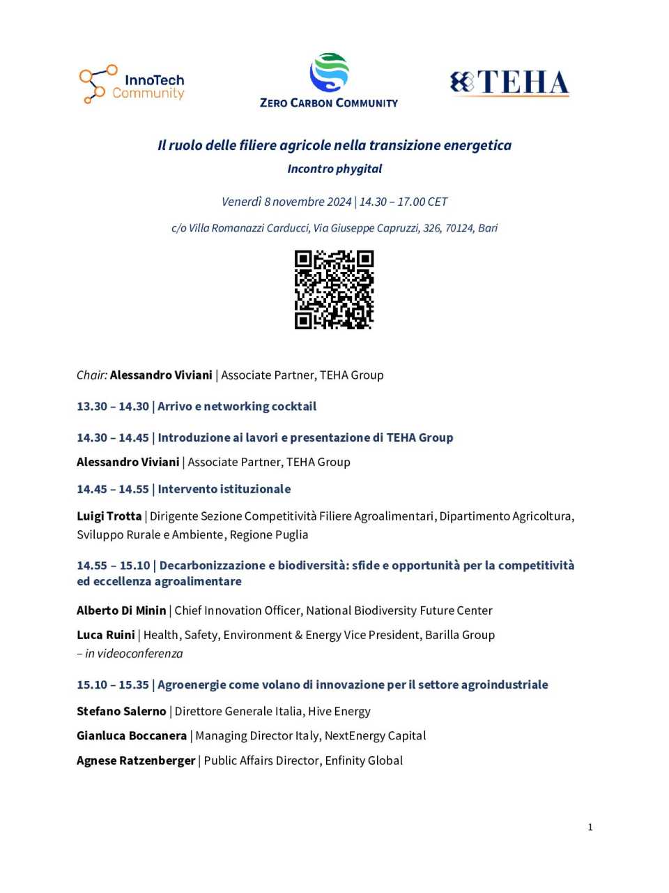 Zero Carbon Community - Il ruolo delle filiere agricole nella transizione energetica