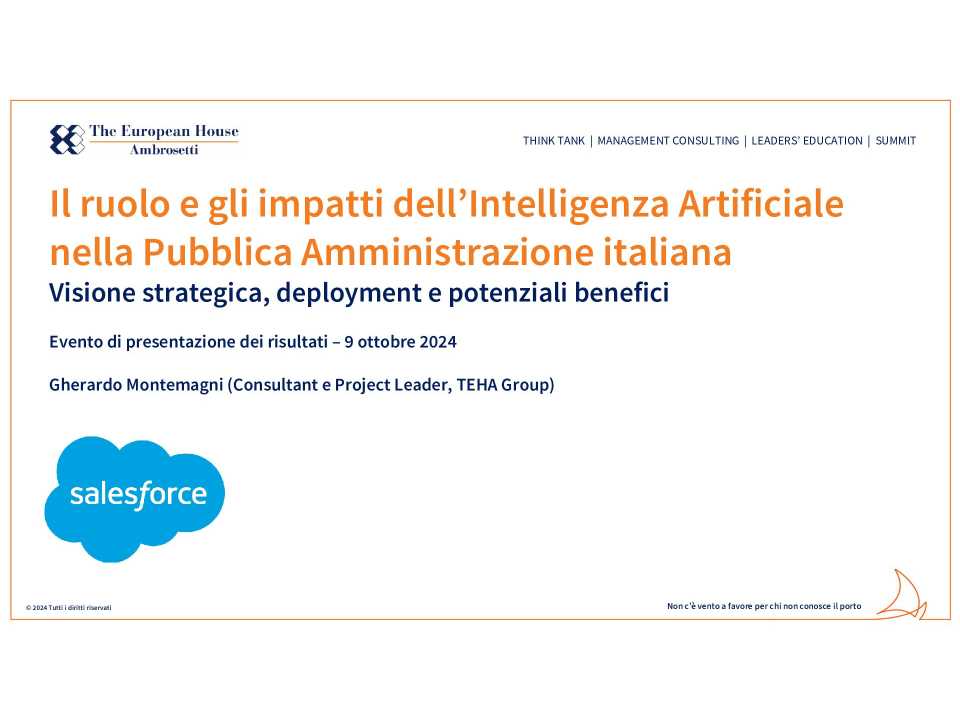EVENTO DAL VIVO - Il ruolo e gli impatti dell’Intelligenza Artificiale nella Pubblica Amministrazione italiana - Forum finale