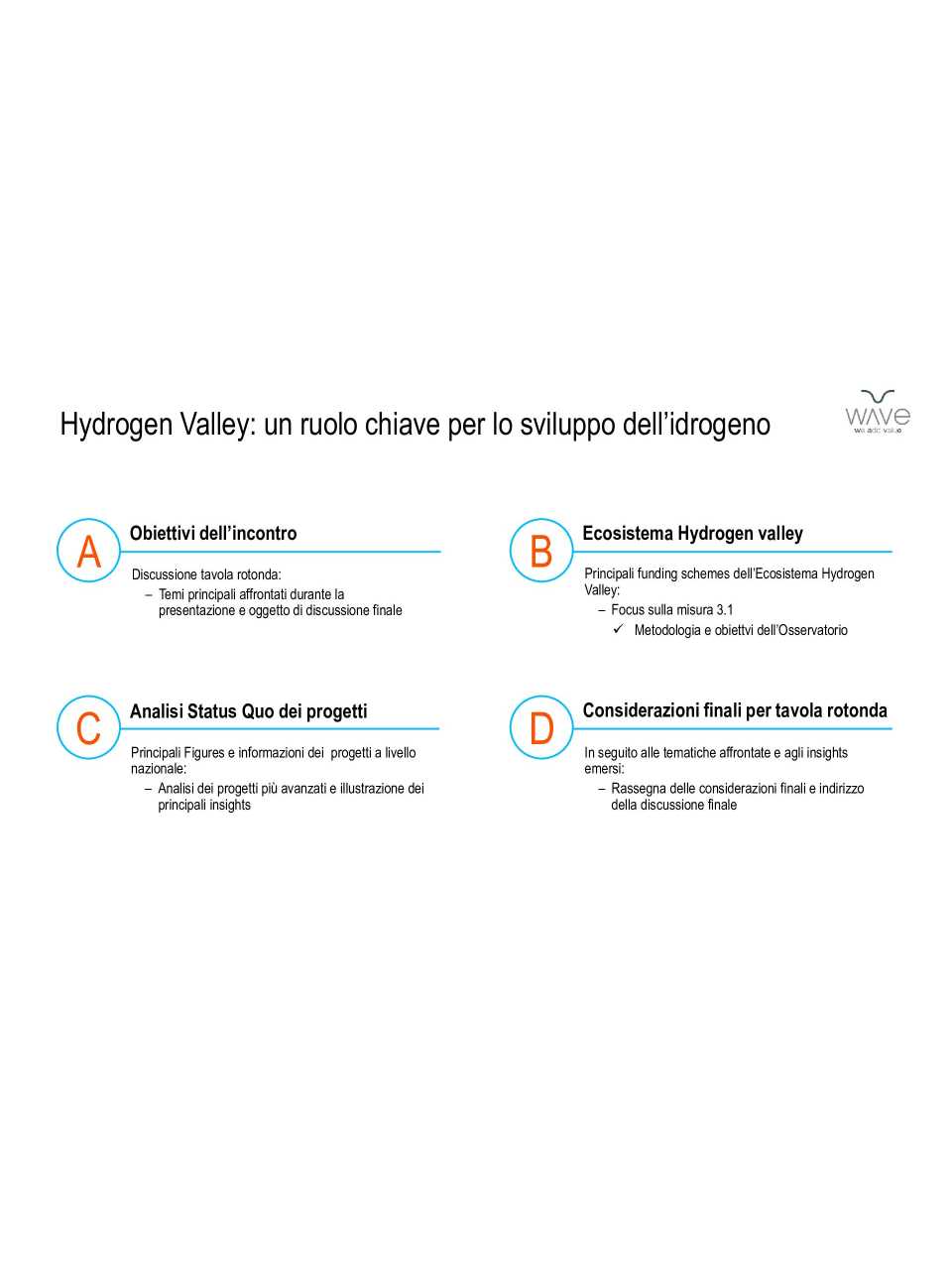 RIUNIONE ZERO CARBON COMMUNITY
Lo stato delle Hydrogen Valley in Italia: quali prospettive di sviluppo in vista della deadline del PNRR