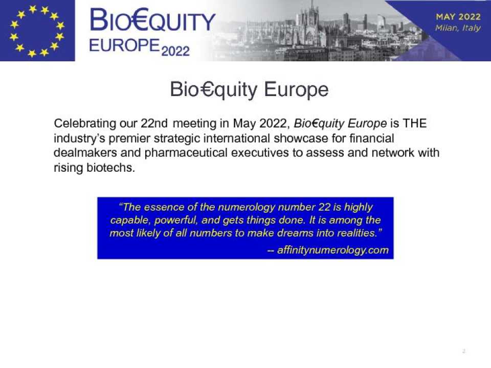 Side Event Technology Forum Life Sciences 2020
CONFERENZA STAMPA