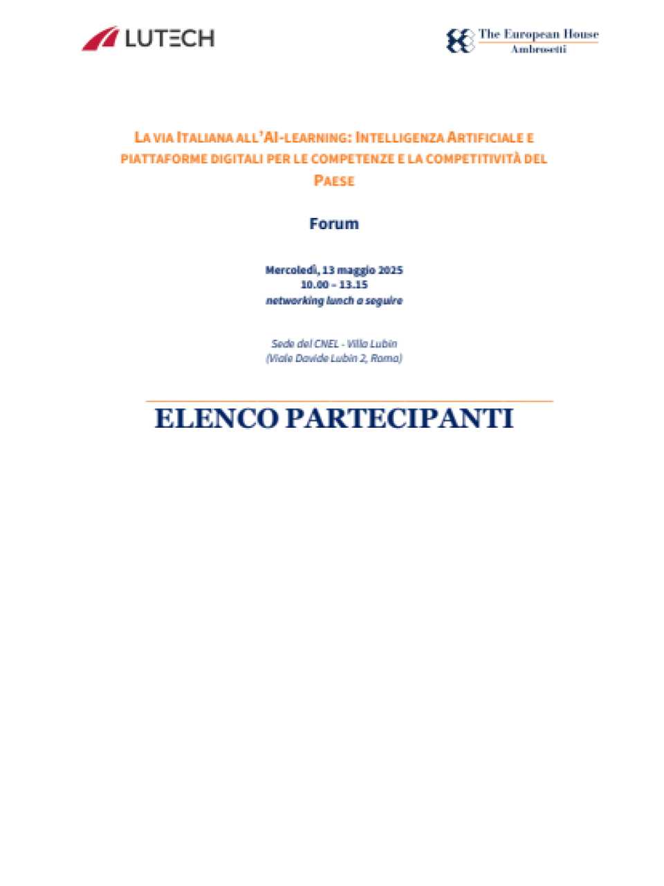 LA VIA ITALIANA ALL'AI-LEARNING: Intelligenza Artificiale e piattaforme digitali per le competenze e la competitività del Paese