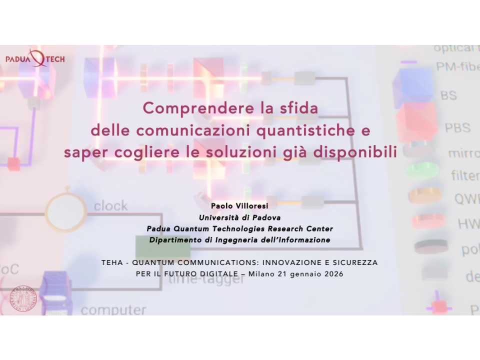RIUNIONE INNOTECH COMMUNITY
Quantum Communications: Innovazione e Sicurezza per il Futuro Digitale